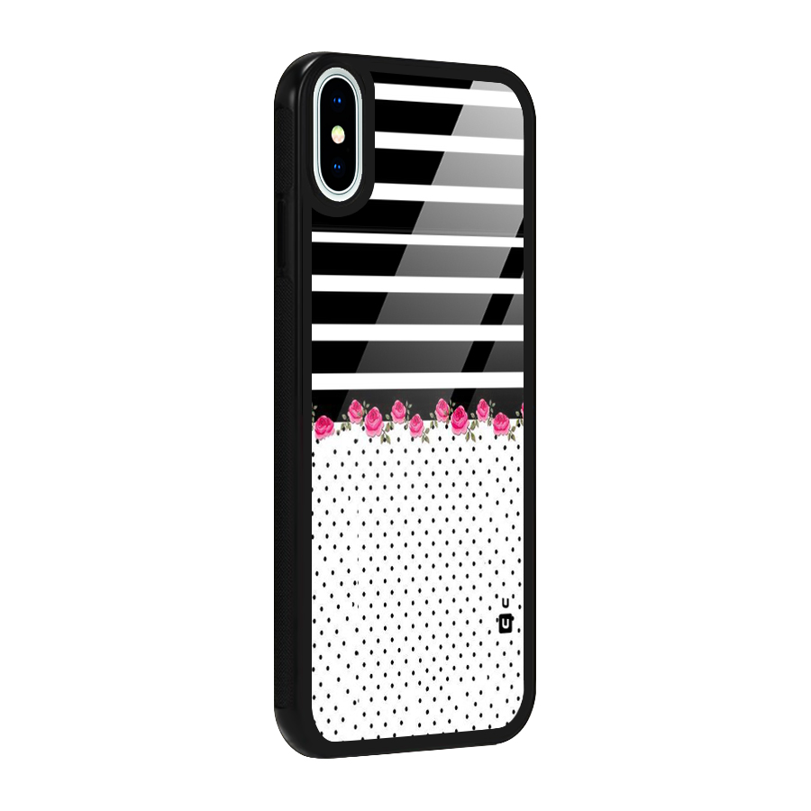 Classic Polka Stripes Glass Back Case for iPhone X