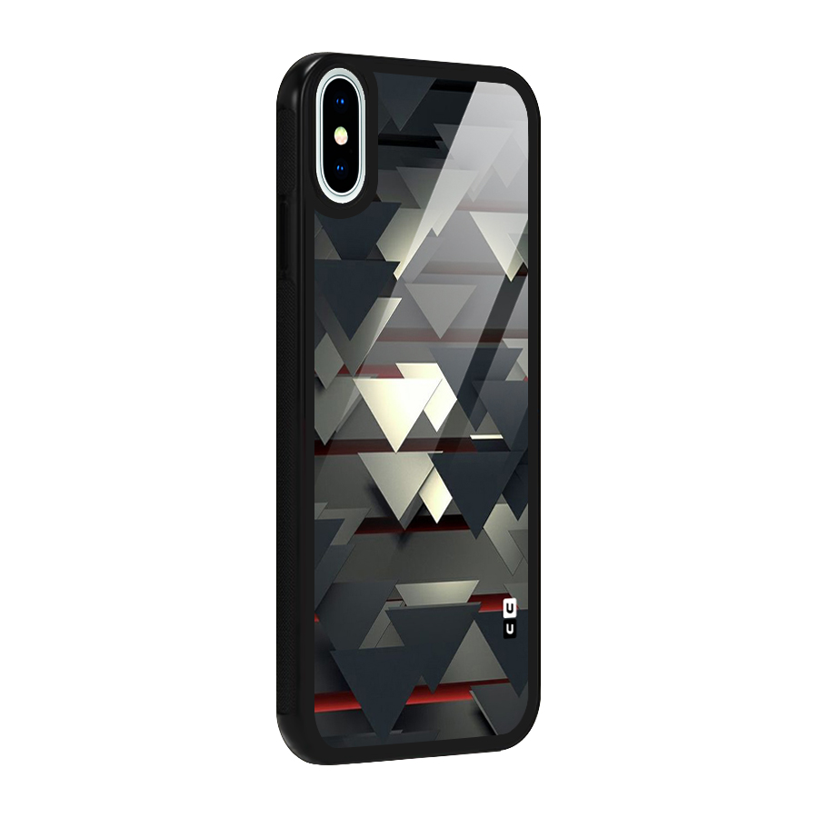 Classic Triangles Design Glass Back Case for iPhone X