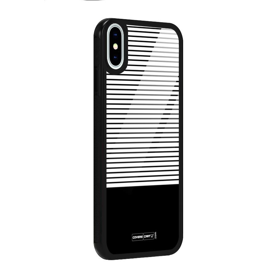 Classy Black Stripes Glass Back Case for iPhone X