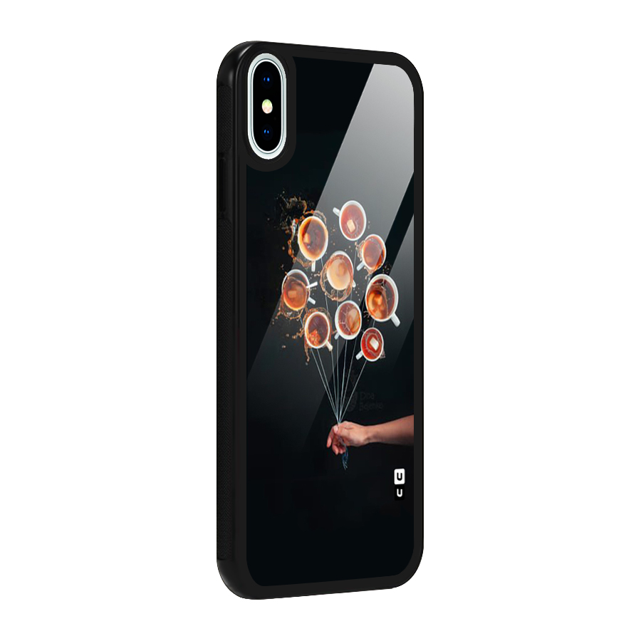 Coffee Balloon Glass Back Case for iPhone X