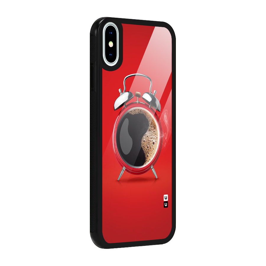 Coffee Clock Glass Back Case for iPhone X