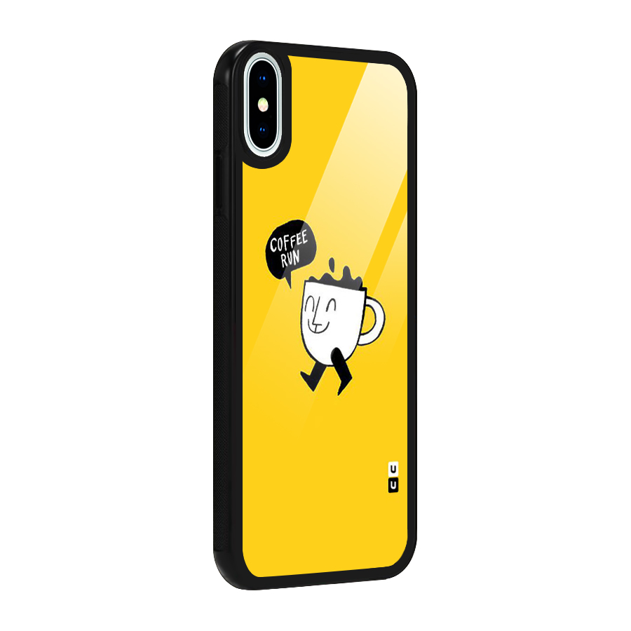Coffee Run Glass Back Case for iPhone X