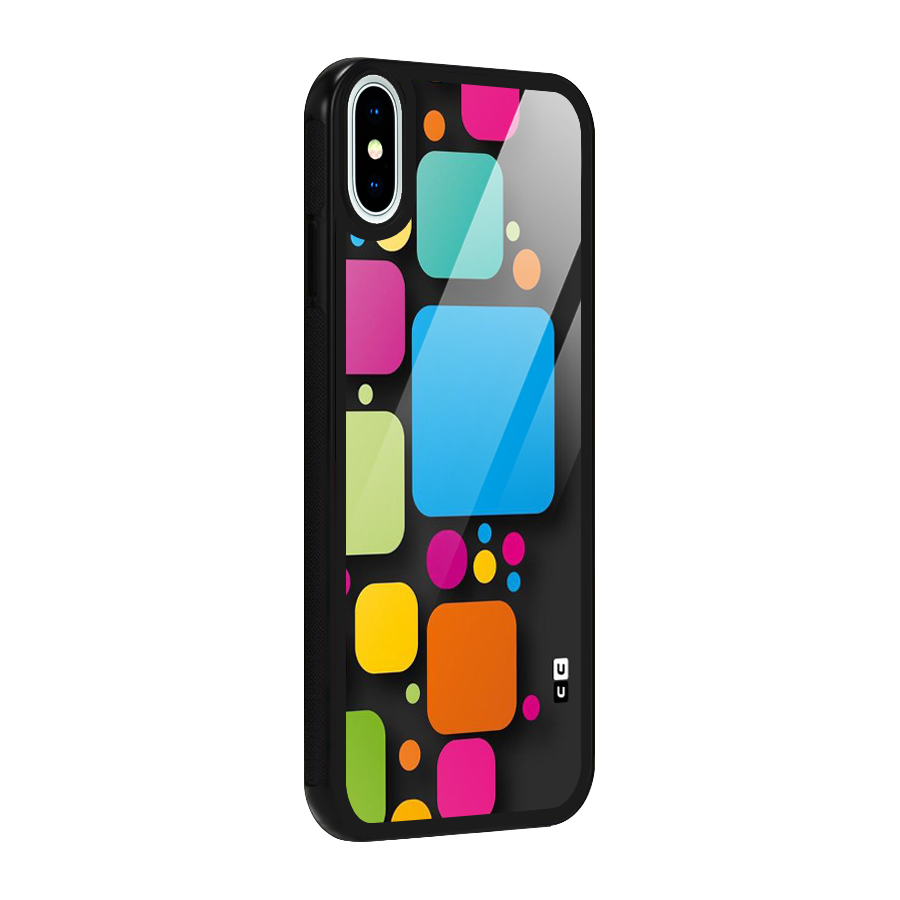 Color Boxes Abstract Glass Back Case for iPhone X