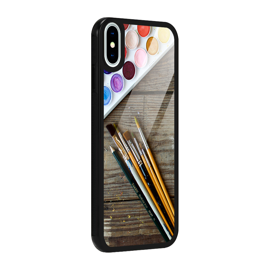Color Palette and Brush Glass Back Case for iPhone X
