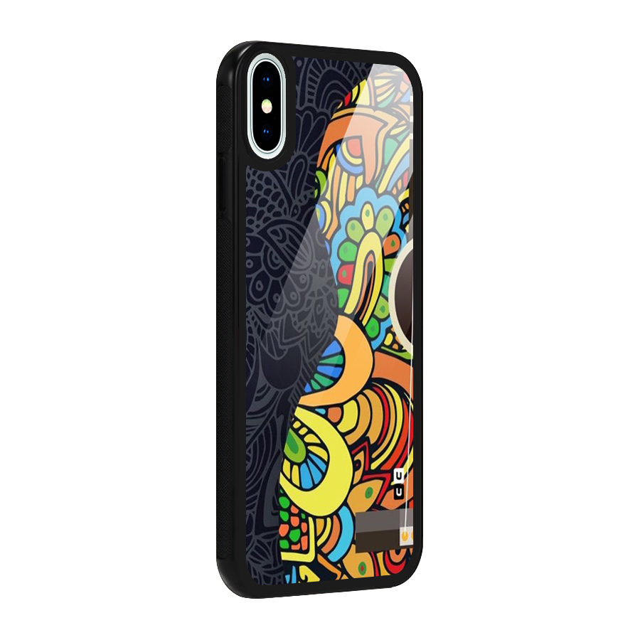 Colored Blocks Glass Back Case for iPhone X
