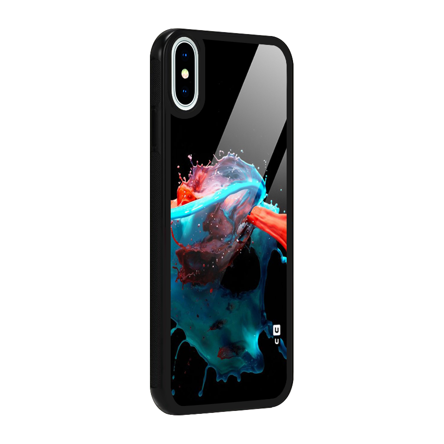 Colour War Glass Back Case for iPhone X