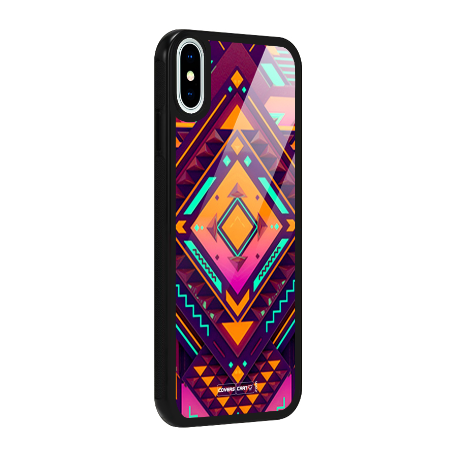 Creative Rhombus Glass Back Case for iPhone X