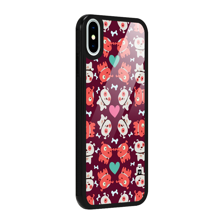 Cut Dog Design Glass Back Case for iPhone X