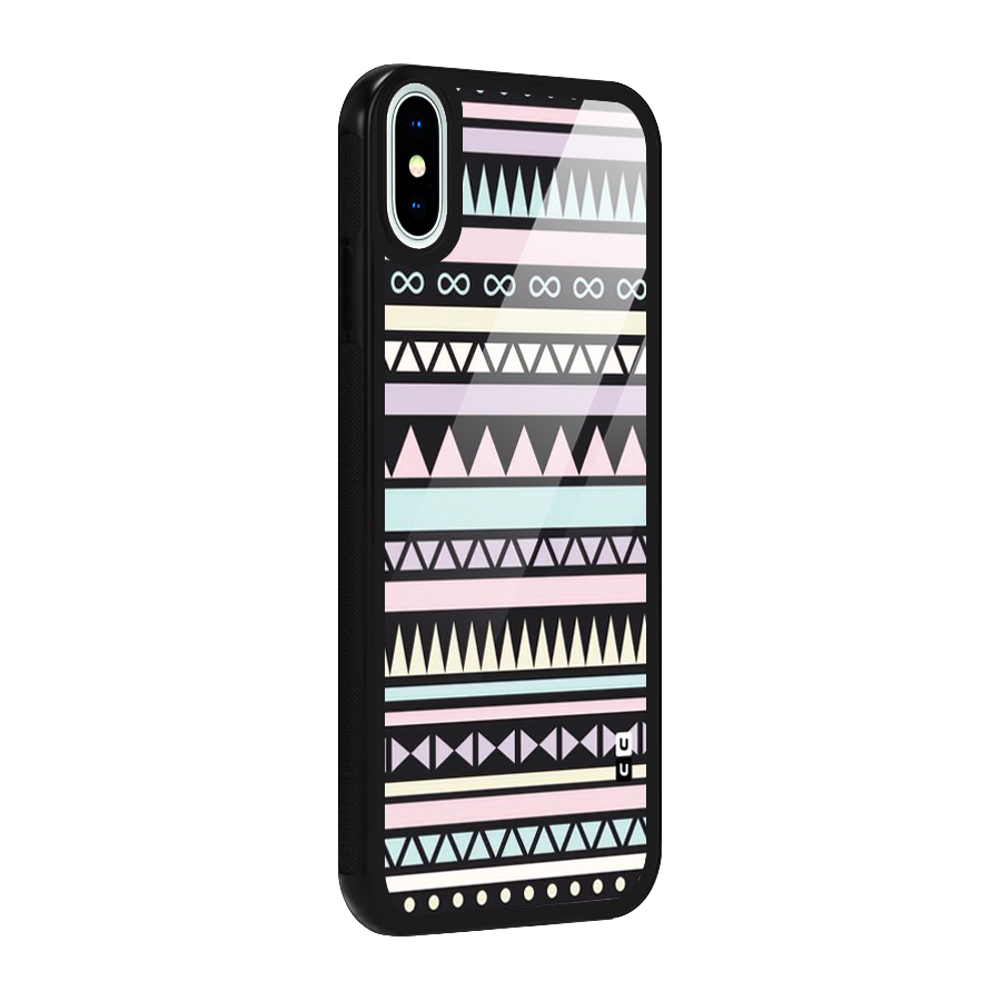 Cute Chev Pattern Glass Back Case for iPhone X