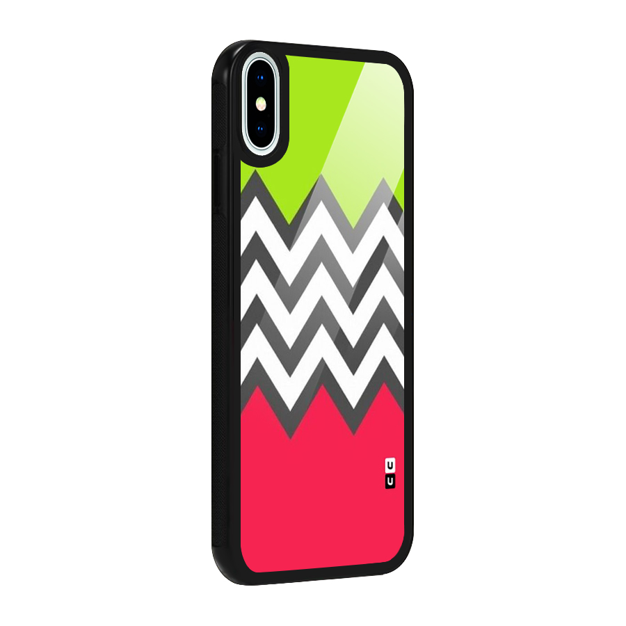 Cute Chevron Glass Back Case for iPhone X
