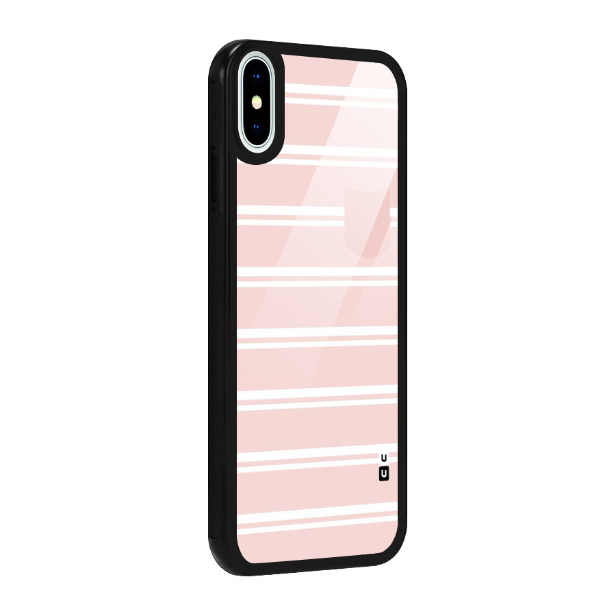 Cute Pocket Striped Glass Back Case for iPhone X