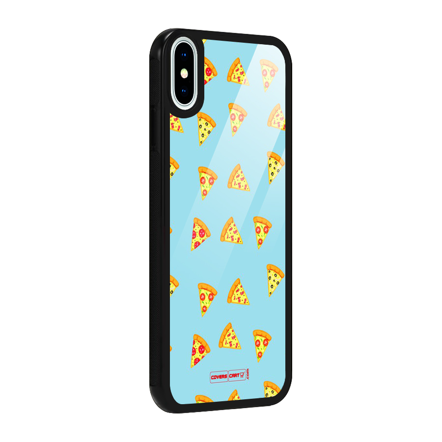 Cute Slices of Pizza Glass Back Case for iPhone X