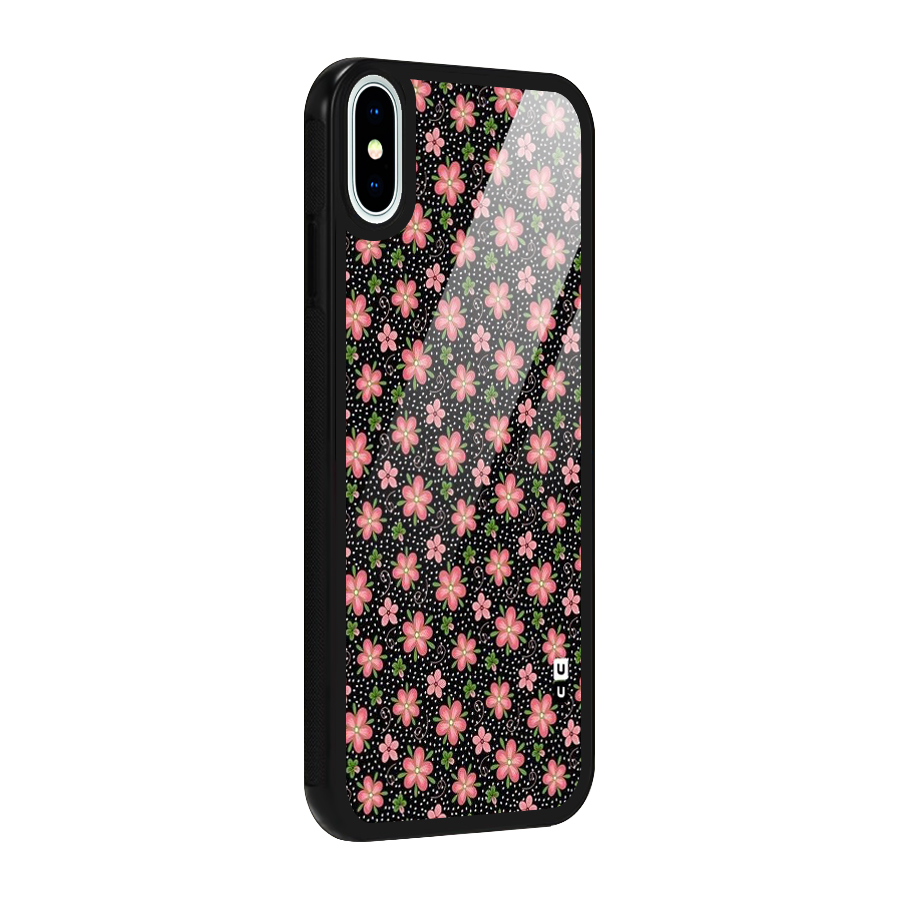 Cute Tiny Flowers Glass Back Case for iPhone X
