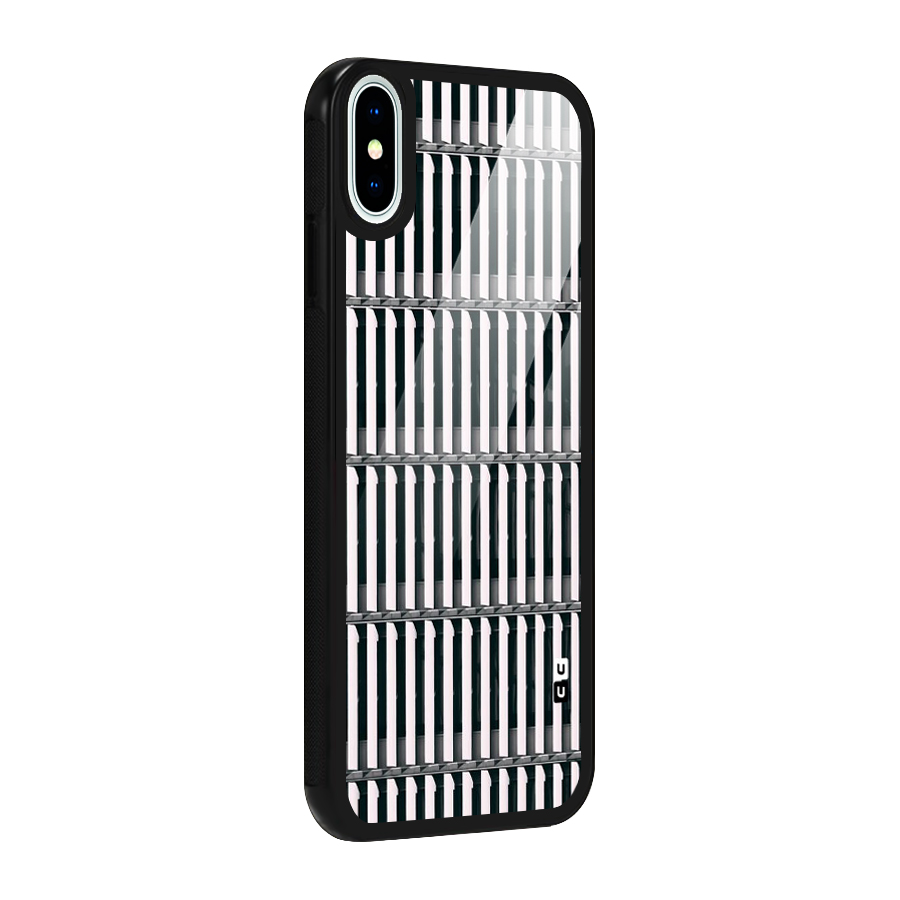 Dark Lines Pattern Glass Back Case for iPhone X