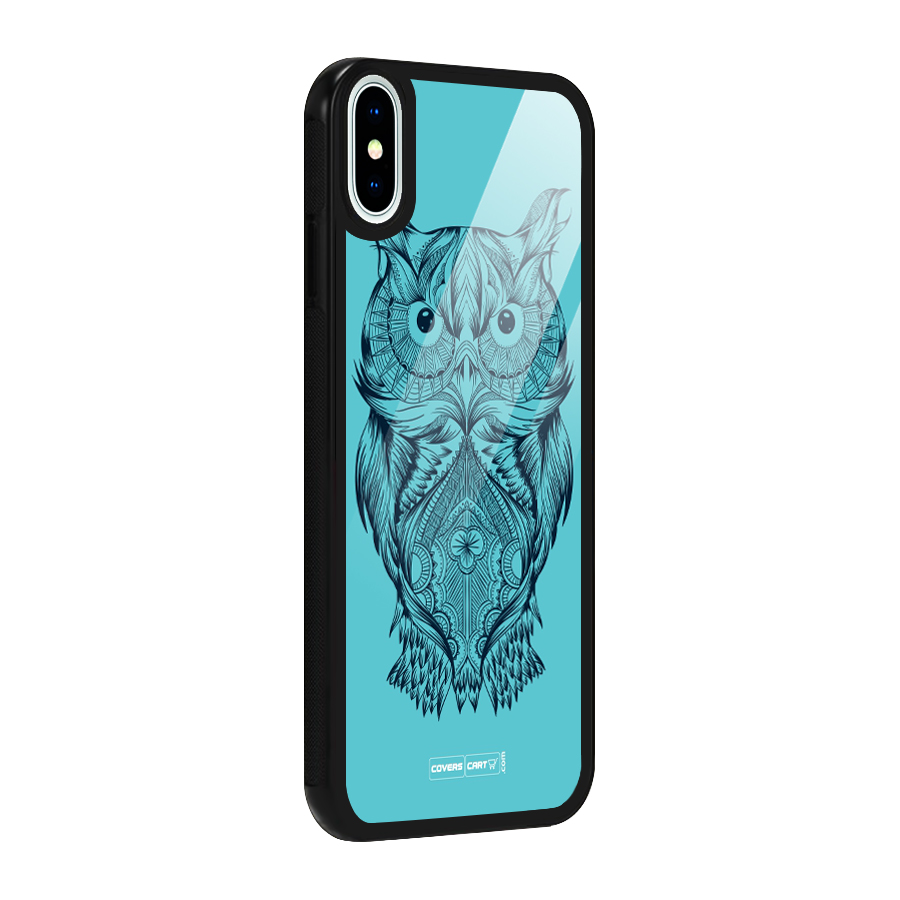 Designer Owl Glass Back Case for iPhone X