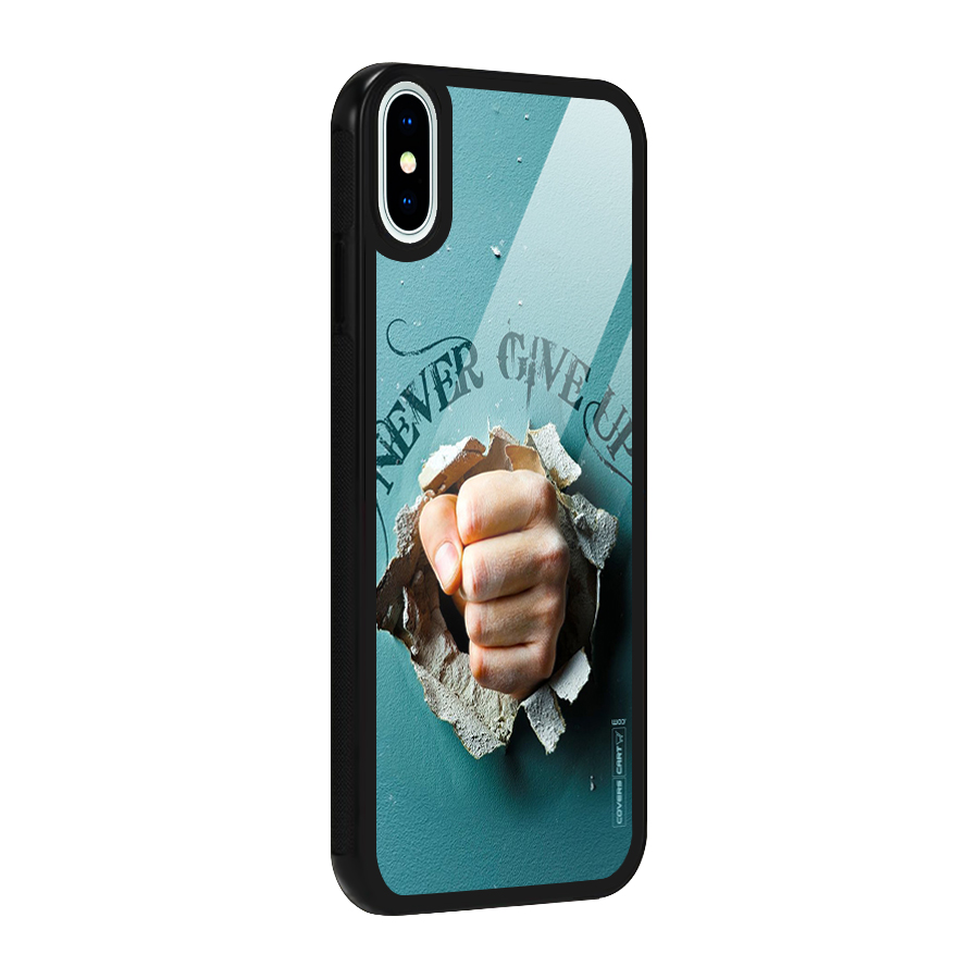 Do Not Give Up Glass Back Case for iPhone X