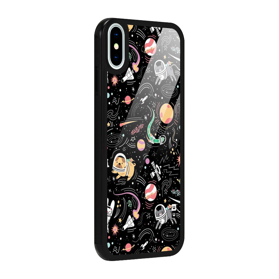 Dog Planetarium Glass Back Case for iPhone X