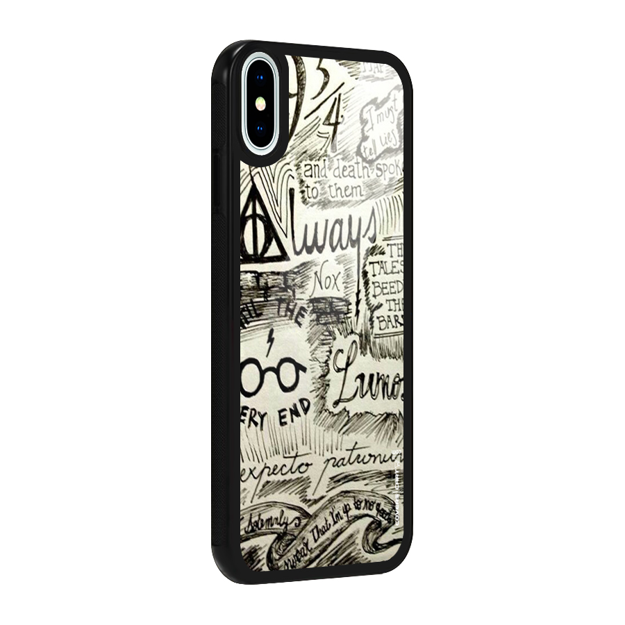 Doodle Art Glass Back Case for iPhone X