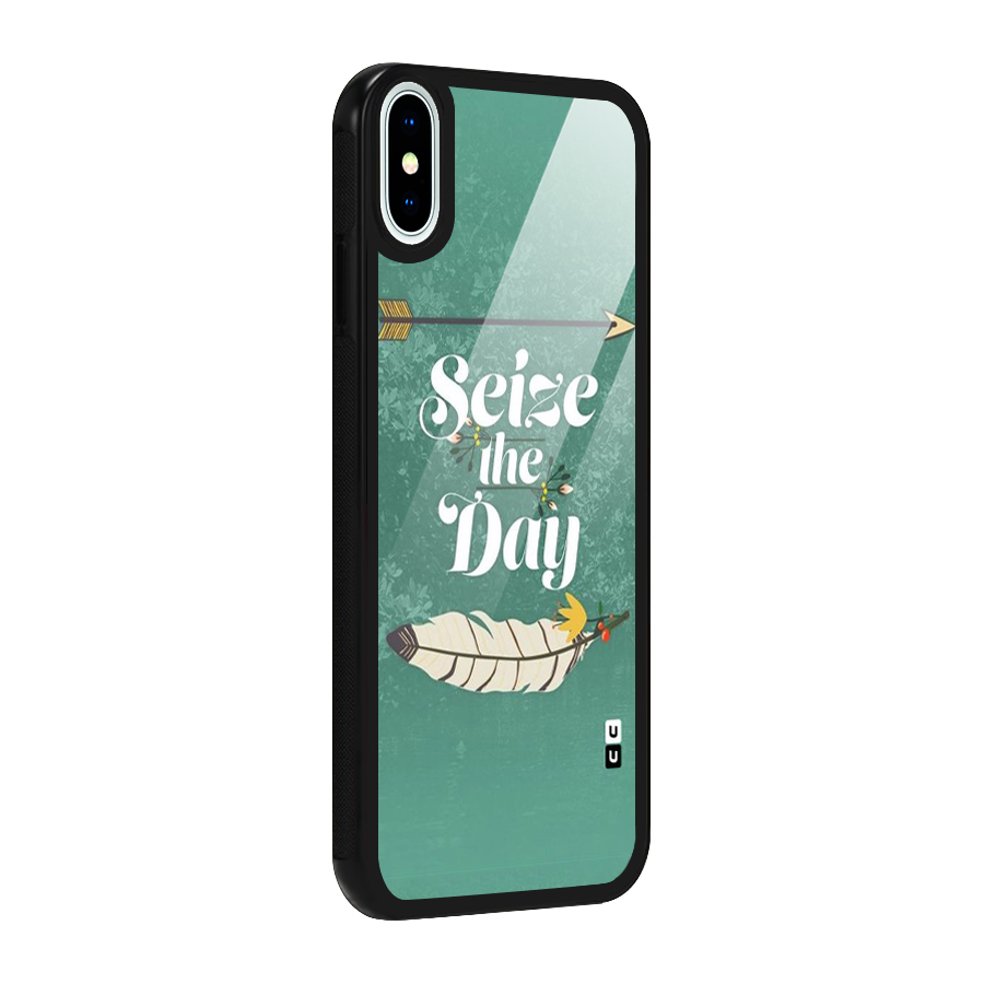 Feather Seize Glass Back Case for iPhone X