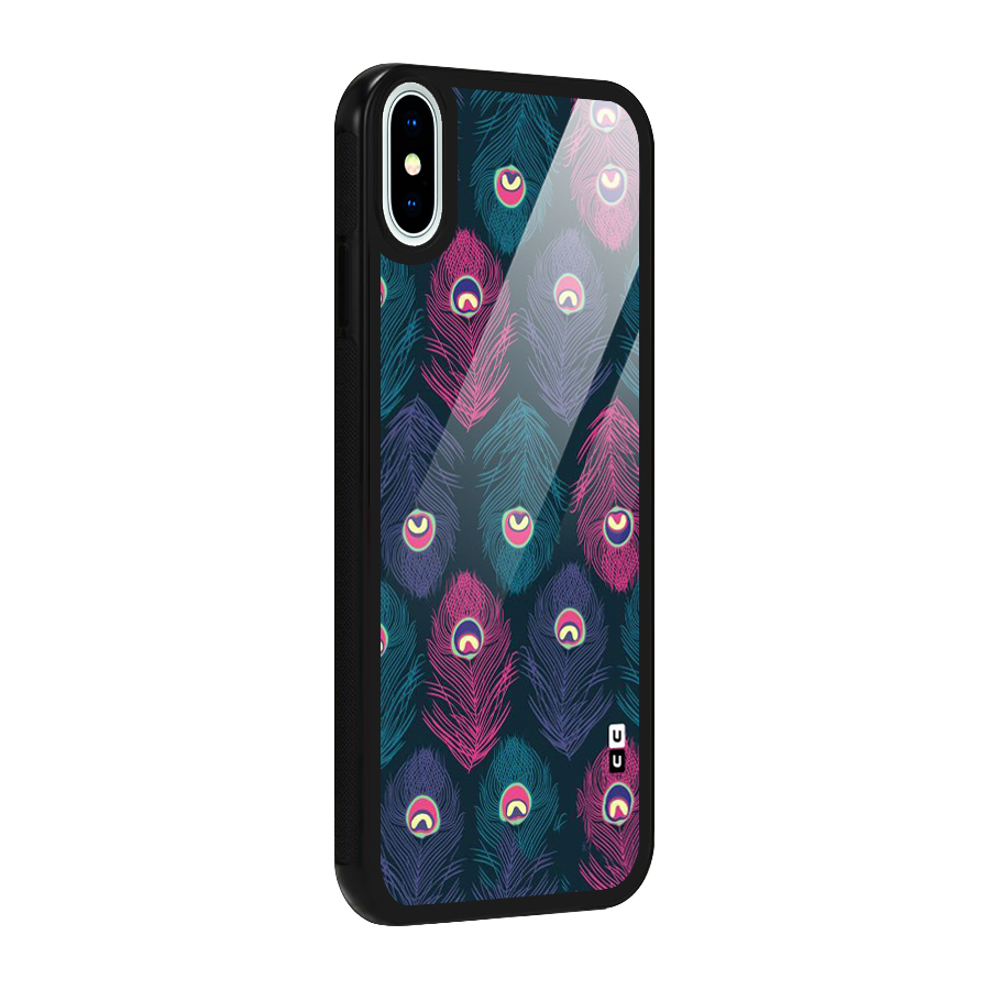 Feathers Patterns Glass Back Case for iPhone X