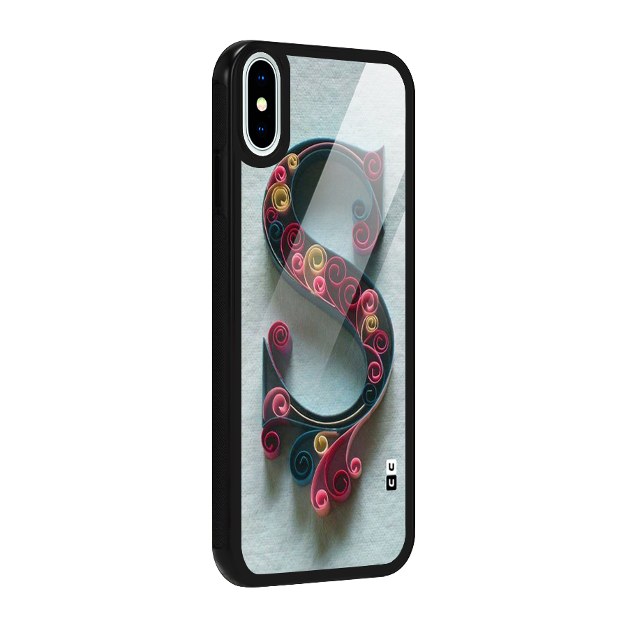 Floral Alphabet Glass Back Case for iPhone X