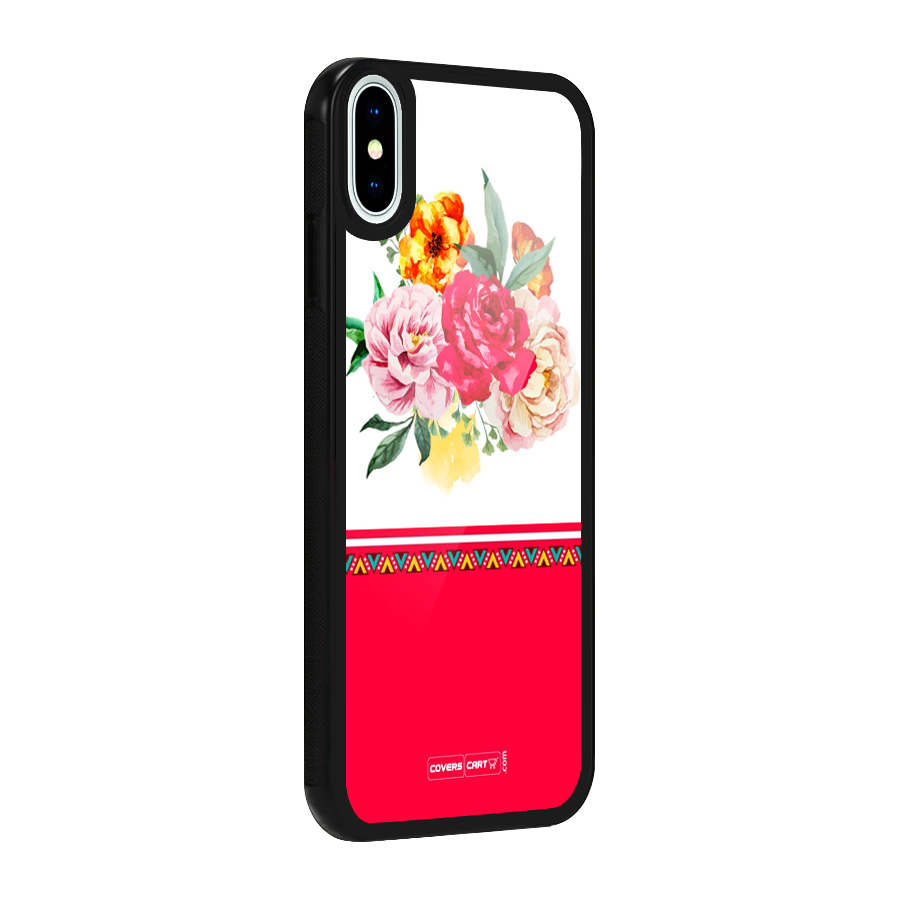 Flower Fusion Glass Back Case for iPhone X