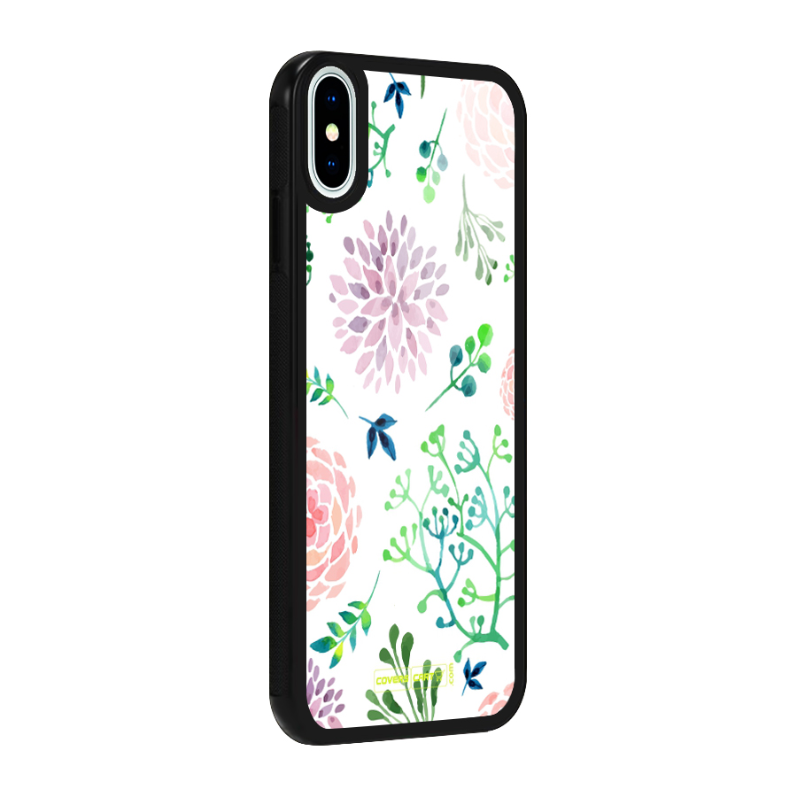 Fresh Floral Glass Back Case for iPhone X