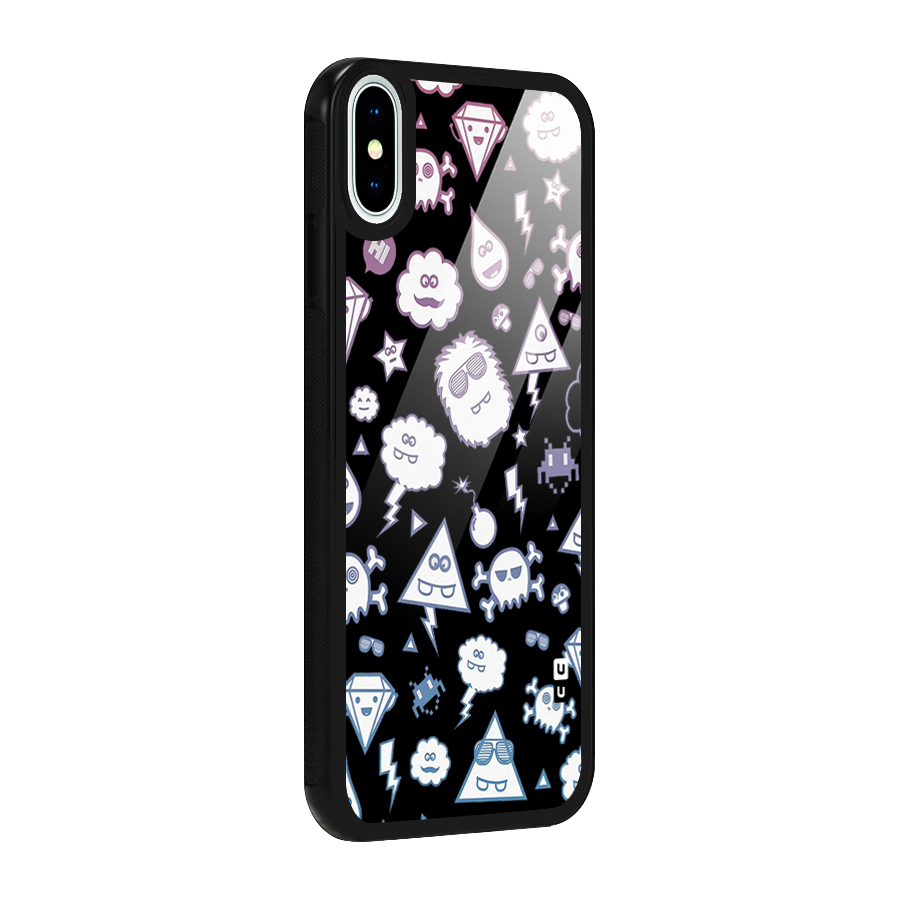 Funny Faces Glass Back Case for iPhone X