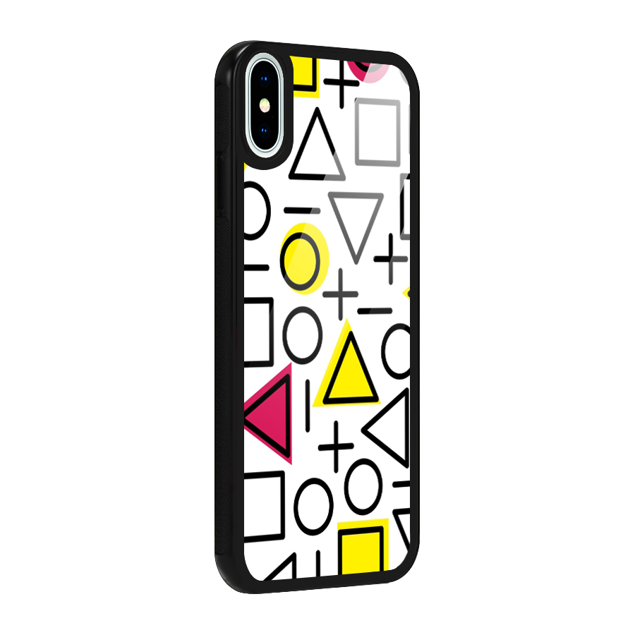 Geometry Pattern Glass Back Case for iPhone X