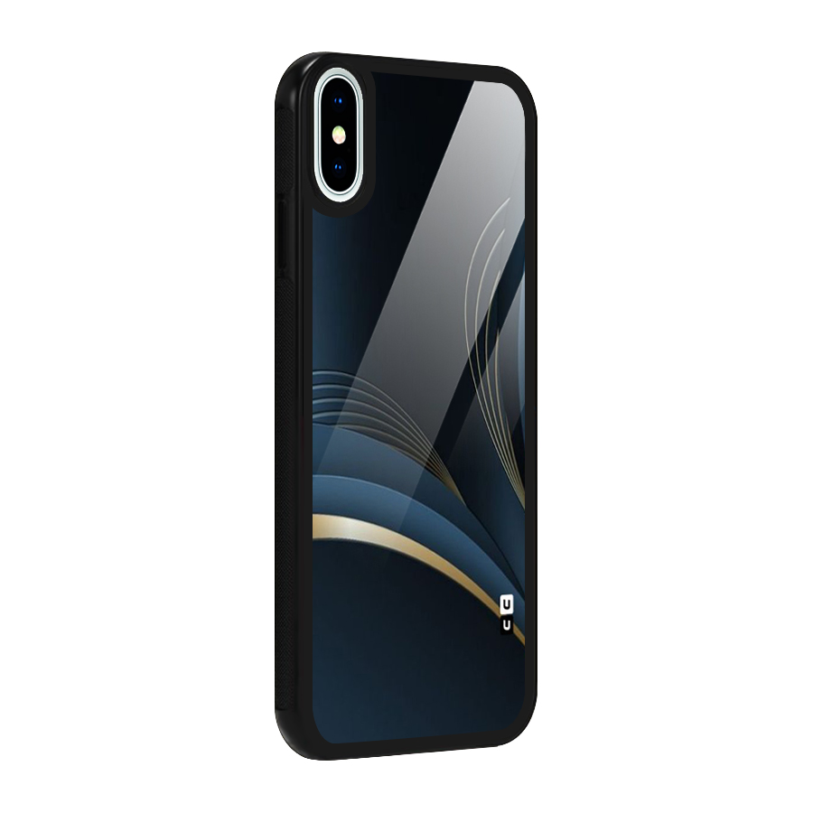 Gold Blue Beauty Glass Back Case for iPhone X