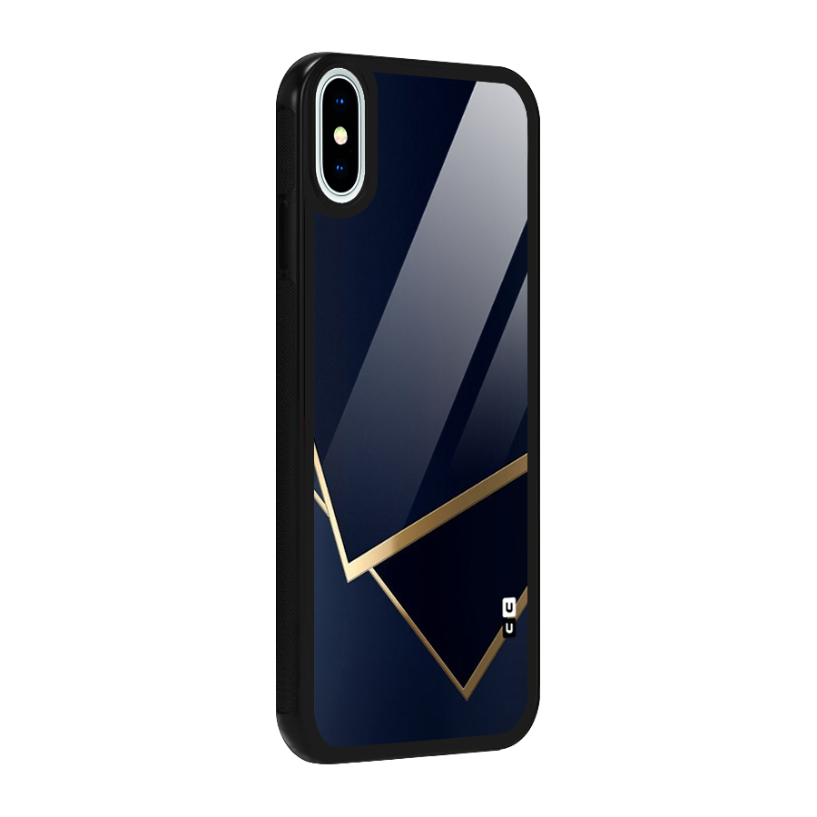 Gold Corners Glass Back Case for iPhone X
