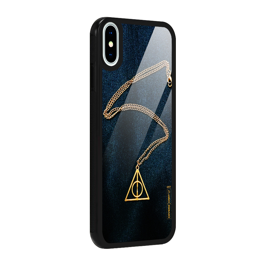 Golden Chain Glass Back Case for iPhone X