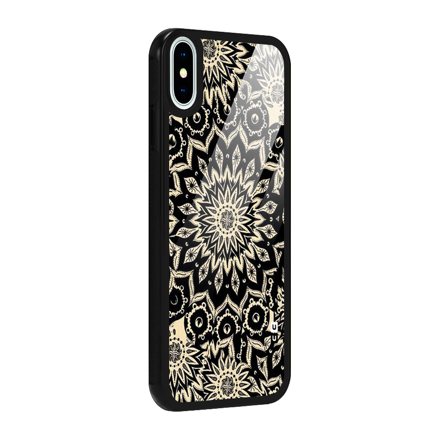 Golden Mandala Glass Back Case for iPhone X