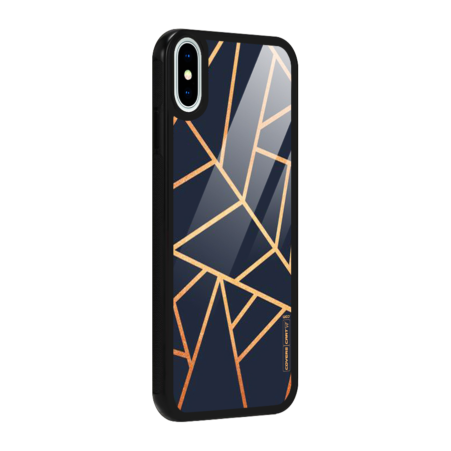 Golden Pattern Glass Back Case for iPhone X