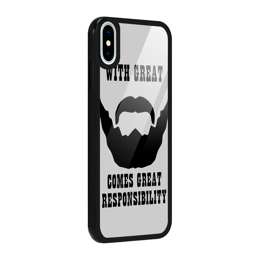 Great Beard Great Responsibility Glass Back Case for iPhone X