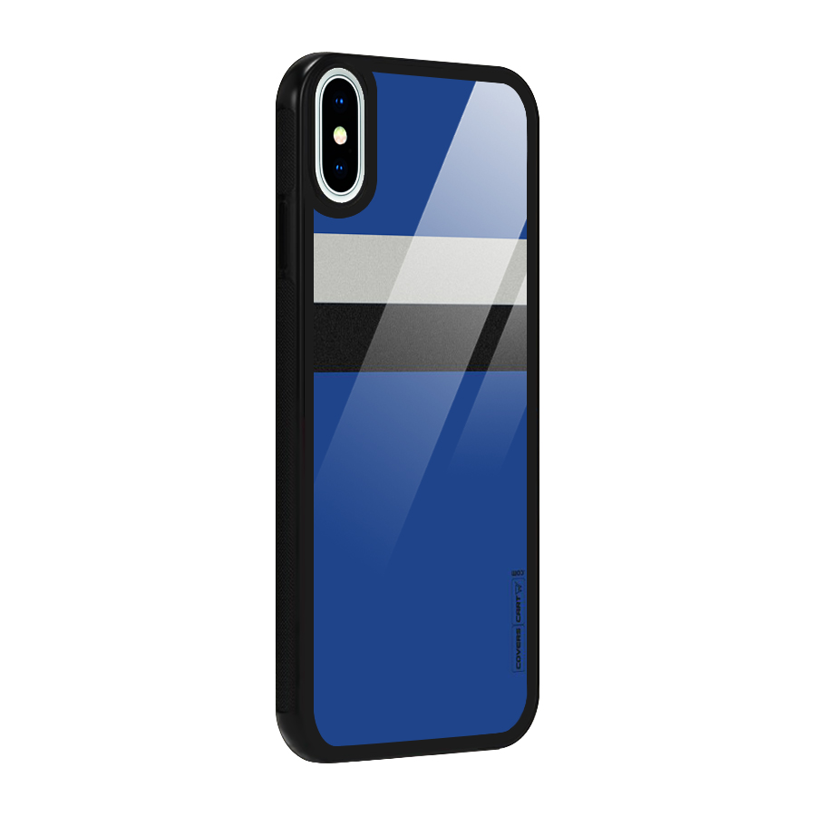 Grey Black Strips Glass Back Case for iPhone X