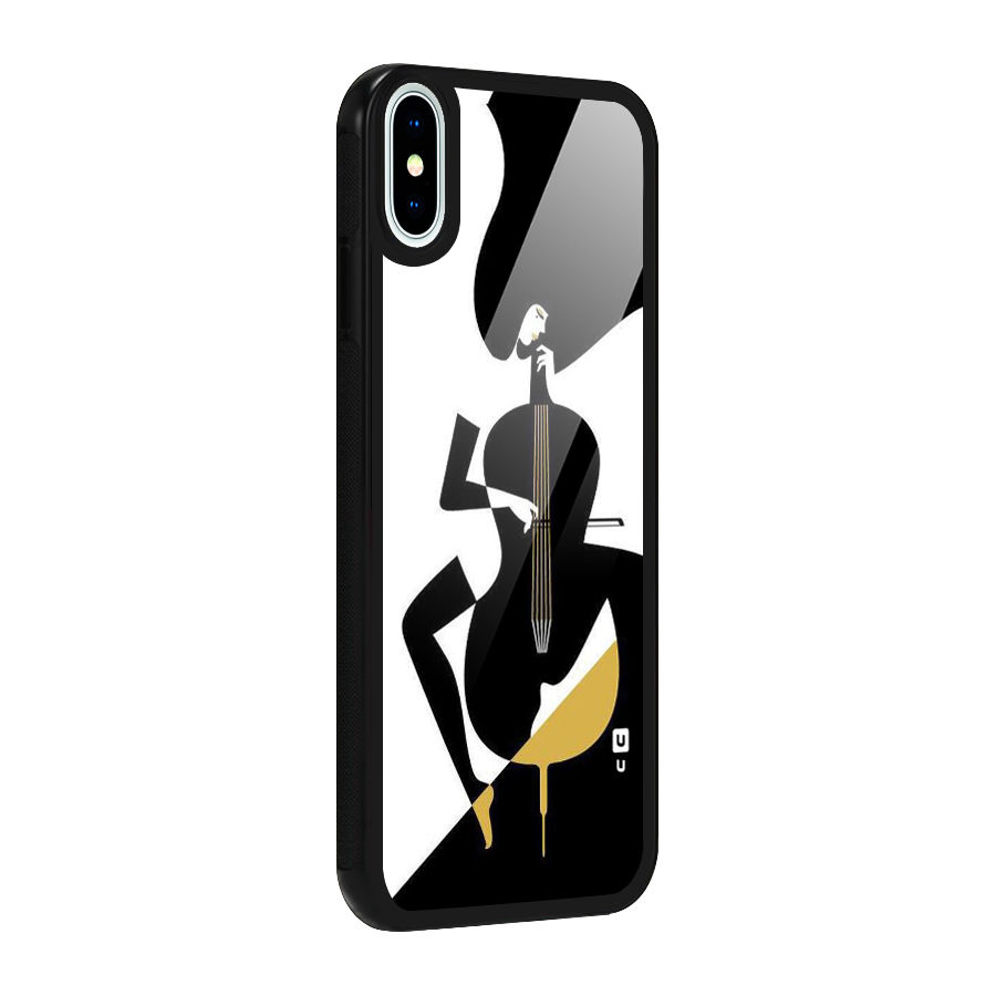 Guitar Women Glass Back Case for iPhone X