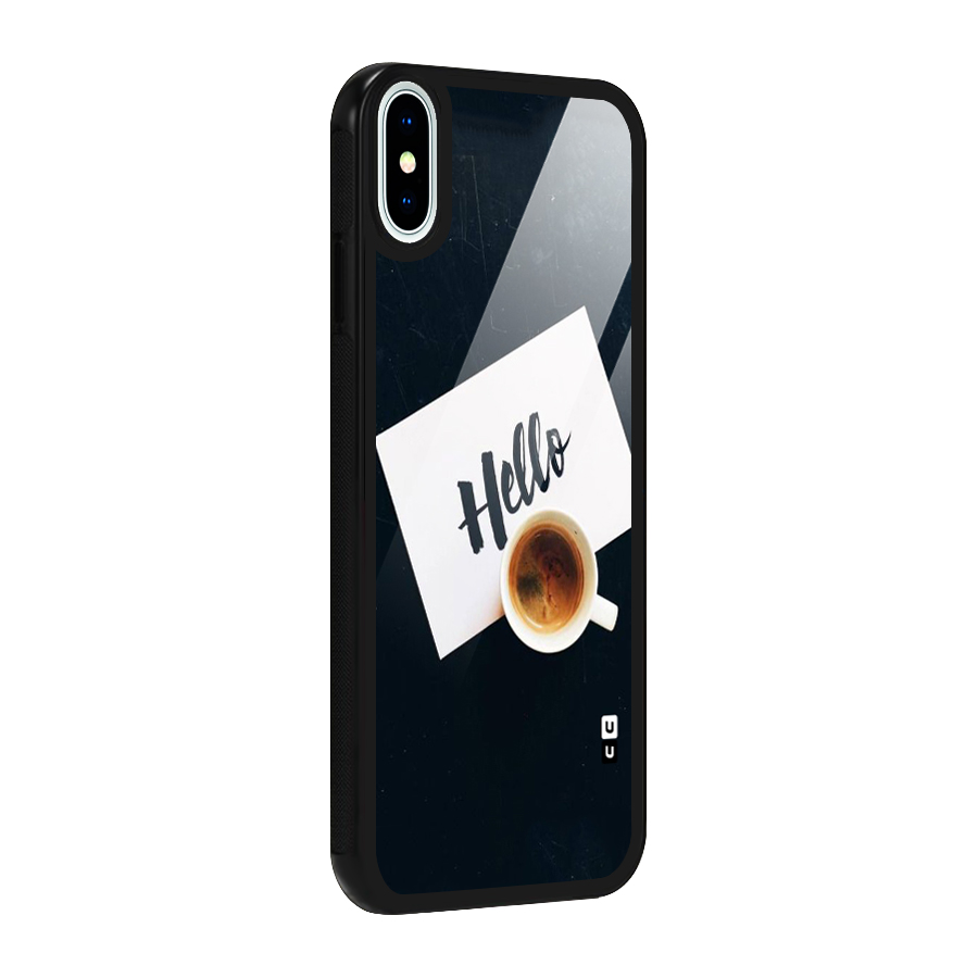 Hello Coffee Glass Back Case for iPhone X