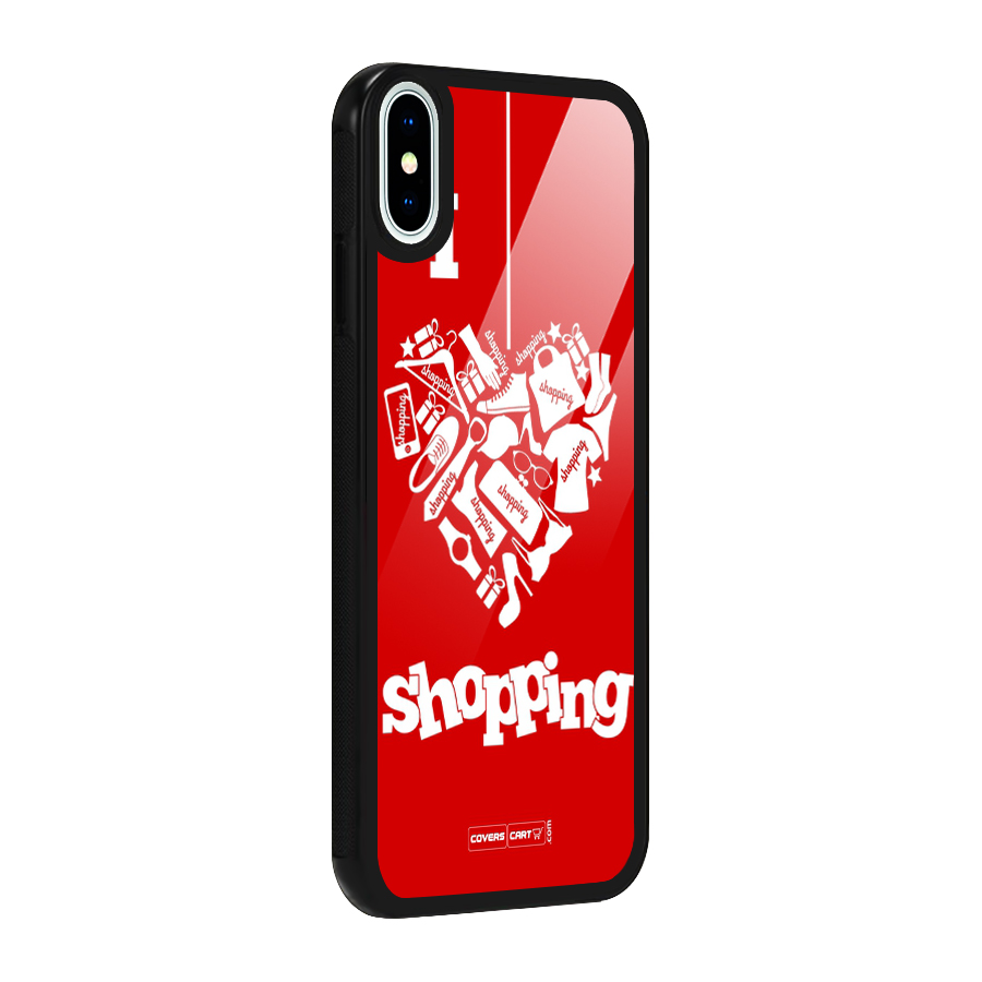 I Love Shopping Glass Back Case for iPhone X