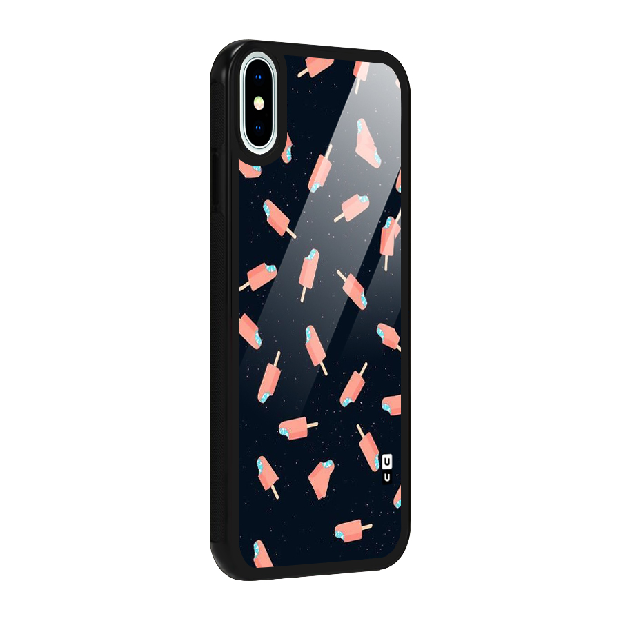 Icy Pattern Glass Back Case for iPhone X