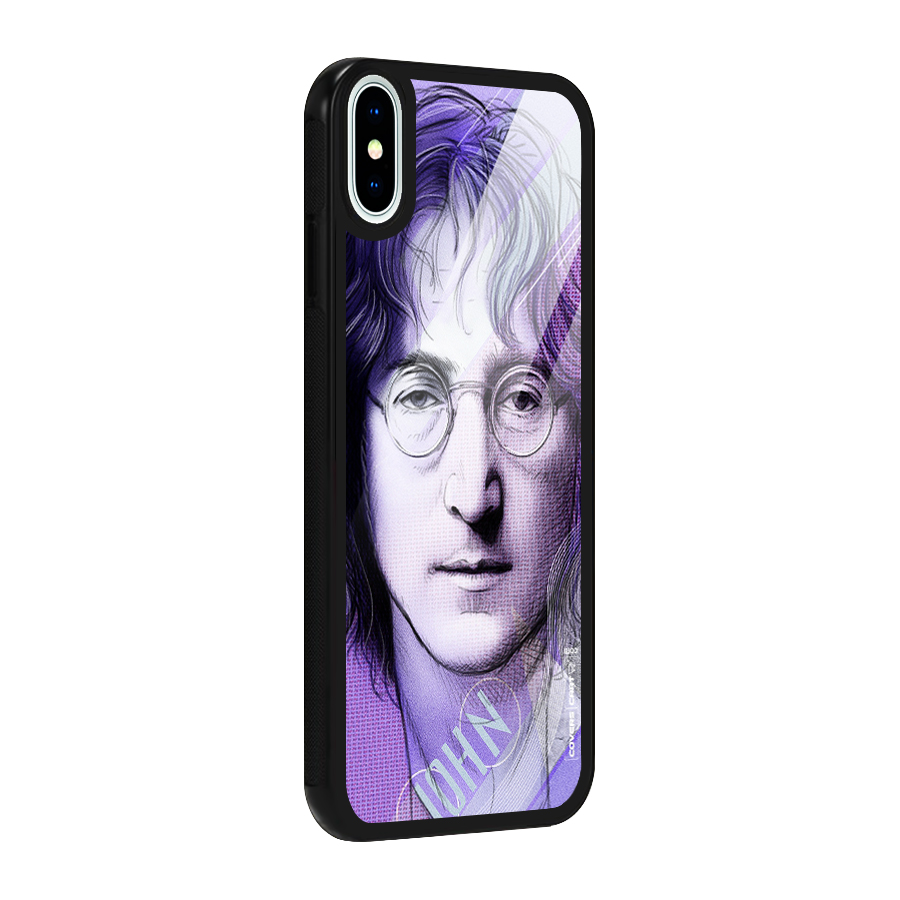 John Lennon Artwork Glass Back Case for iPhone X
