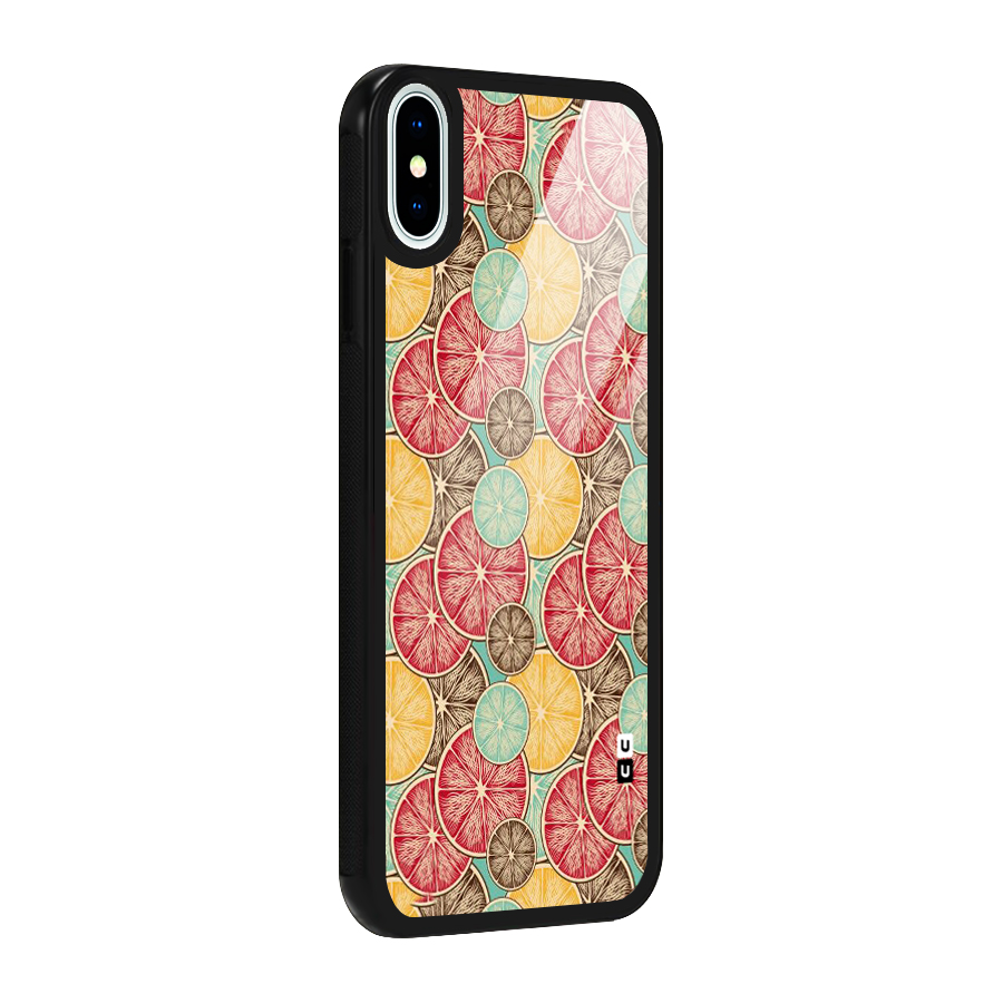 Juicy Pattern Glass Back Case for iPhone X
