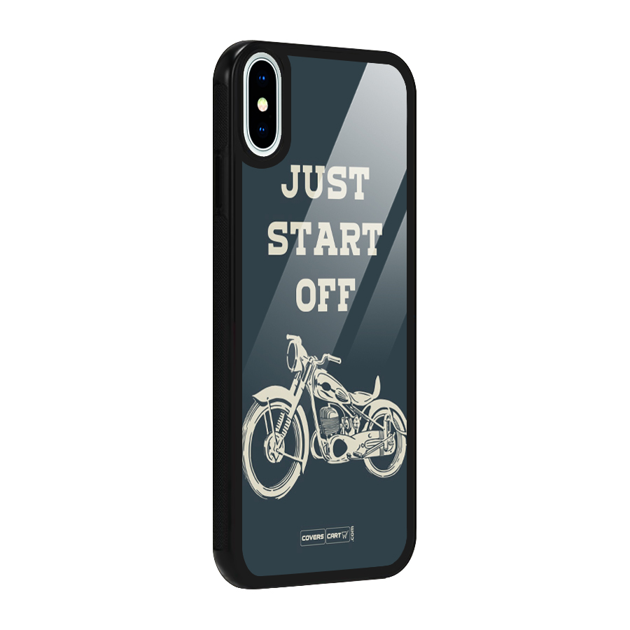 Just Start Off Glass Back Case for iPhone X