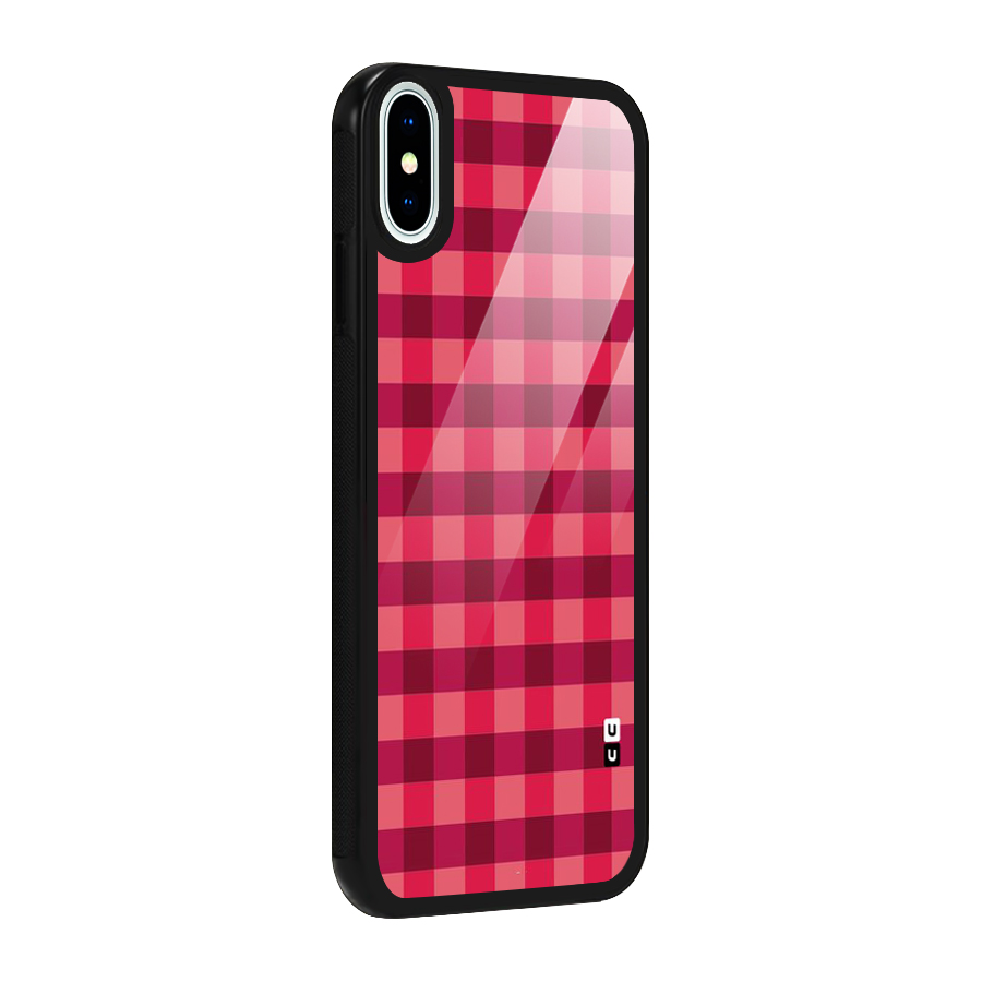 Love Checks Glass Back Case for iPhone X