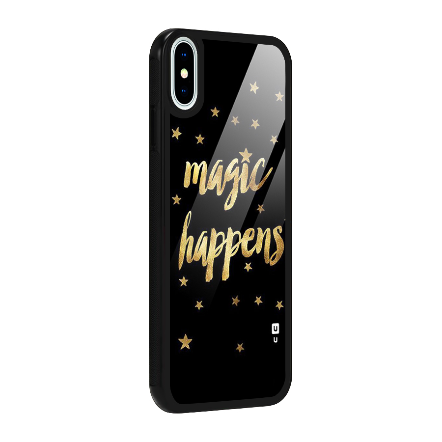 Magic Happens Glass Back Case for iPhone X
