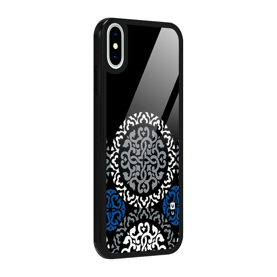 Mandala Circle Pattern Glass Back Case for iPhone X