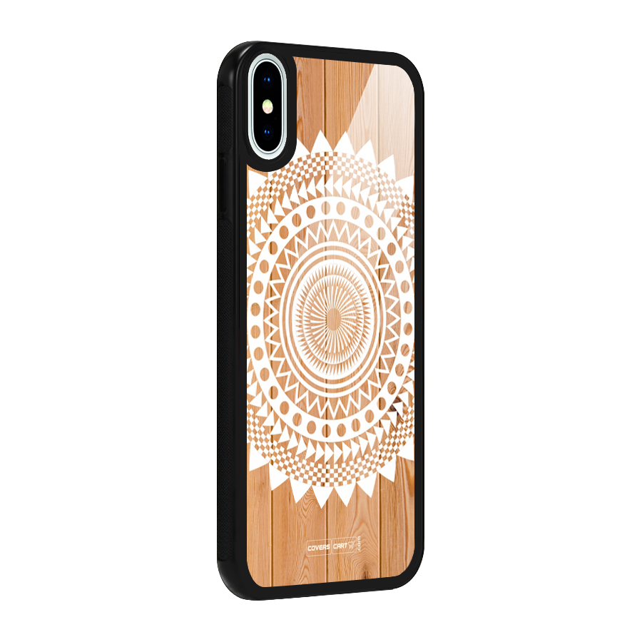 Mandala Design Glass Back Case for iPhone X