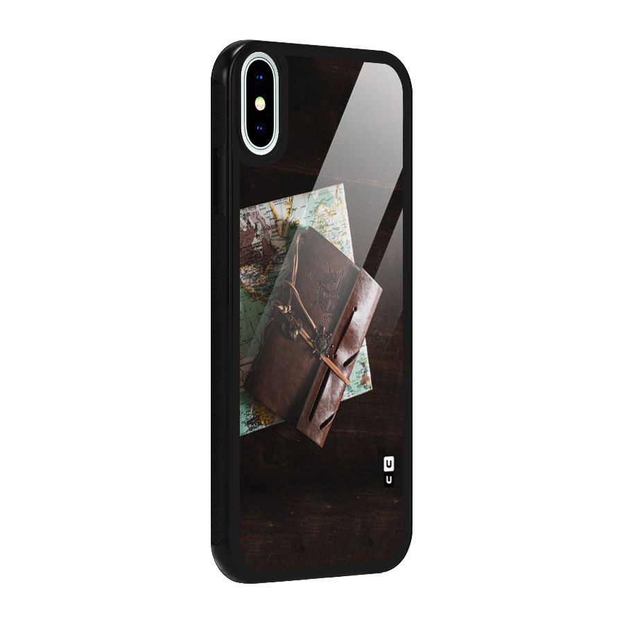 Map Journal Glass Back Case for iPhone X