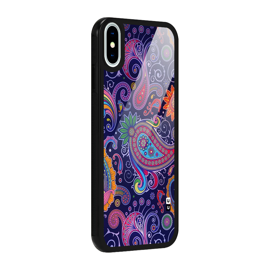 Mehendi Pattern Glass Back Case for iPhone X