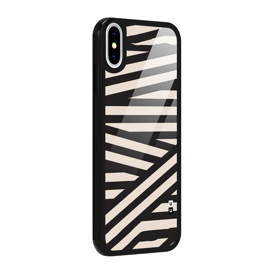 Monochrome Lines Glass Back Case for iPhone X